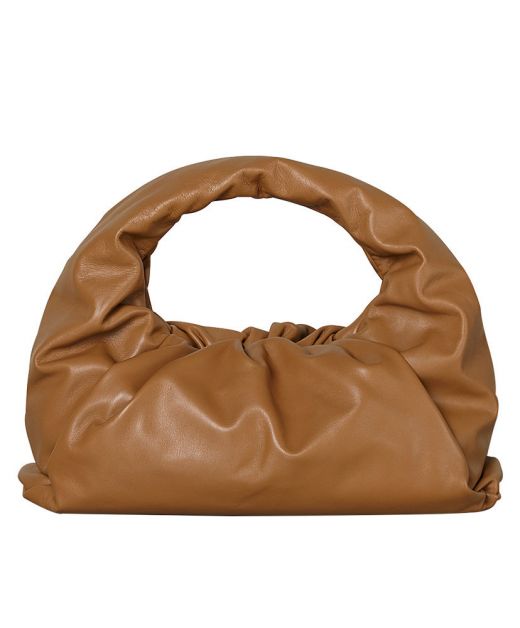 Good Review Clone Bottega Veneta Shoulder Pouch Coffee Lambskin Round Handle Magnetic Border Closure Classic Ladies Bag