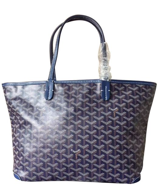 Purple Chevron Print Goyardine Canvas Blue Leather Trim - Top-rated Replica Goyard Artois Tote Bag Sale Online