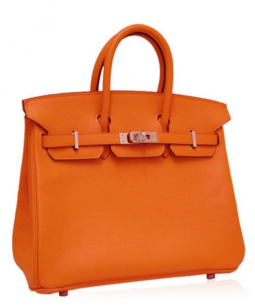 Replica Hermes Birkin 40 Orange Cowhide Leather Silver Hardware Belt Strap Turn Lock Women's Fancy Flap Tote Bag