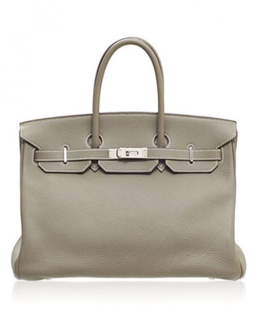 Fake Hermes Birkin 40CM Belt Strap Turn Lock Silver Hardware Round Top Handles Female Fancy Flap Grey Handbag Online