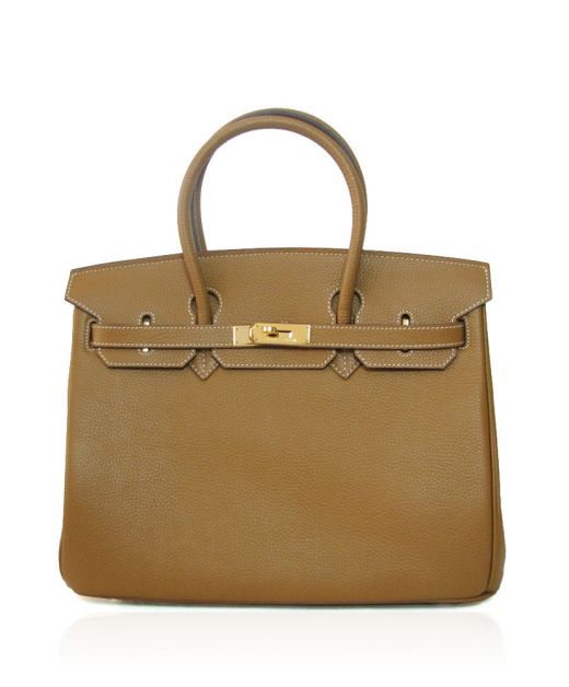 Hot Selling Birkin 35 Earth Yellow Cowhide Leather Two Round Top Handles Yellow Gold Hardware - Fake Hermes Belt Strap Turn Buckle Tote Bag
