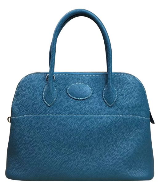 Top Sale Bolide 31 Light Blue Togo Leather Silver Hardware Double Handles - Fake Hermes Zipper Closure Shoulder Bag
