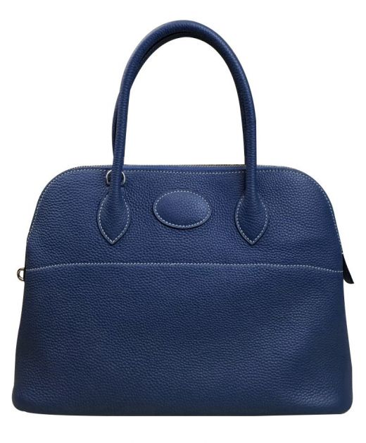 Popular Bolide 31CM Blue Togo Leather Zipper Closure Padlock Detail - Replica Hermes Women's Double Top Handles Bag