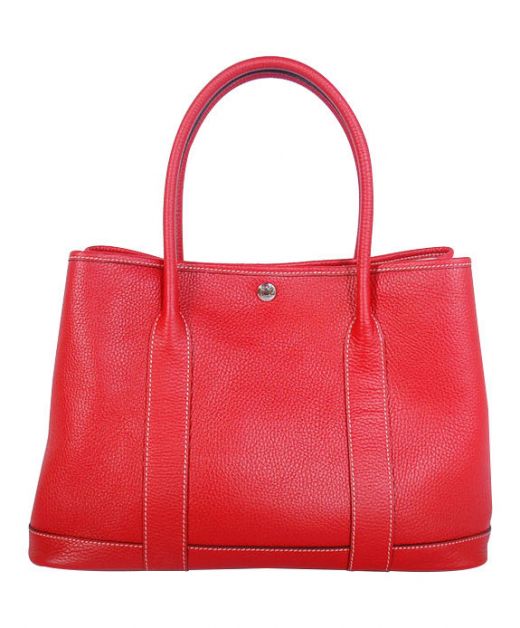 Hot Selling Garden Party Red Togo Leather Snap Top & Sides - Replica Hermes Round Double Top Handles 31CM Shoulder Bag