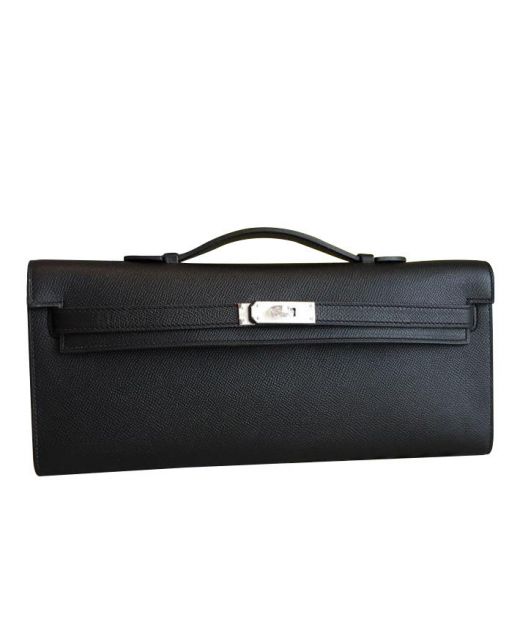 Trendy Design Women's Classic Black Epsom Leather Kelly Cut Rouge H - Copy Hermes Flap Design Female Tote Bag