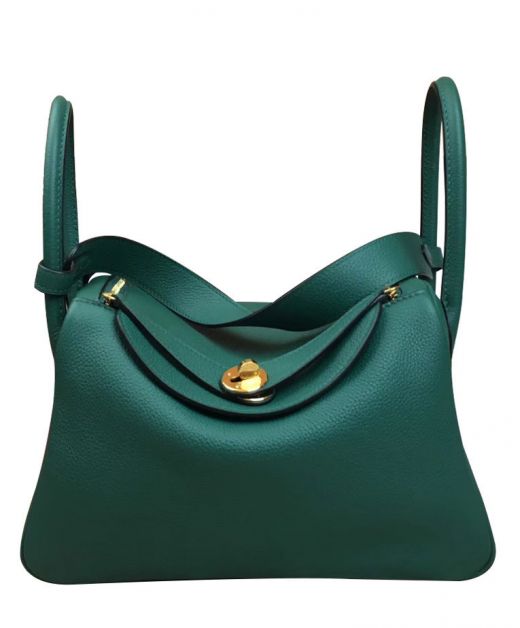 Hot Selling Lindy Sides Double Top Handles 30CM Dark Green Togo Leather - Copy Hermes Wide Shoulder Bag Rectangle Tote Bag