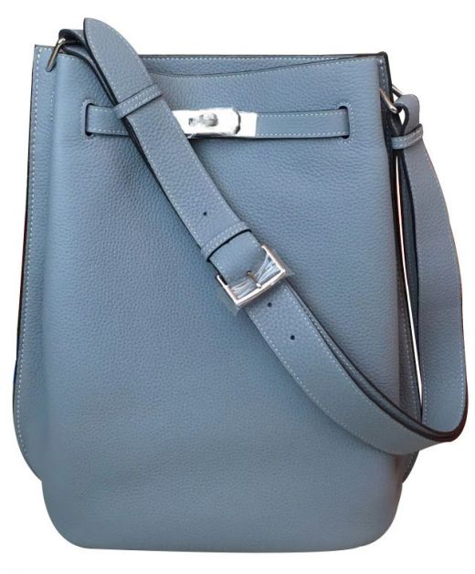 Hot Selling So Kelly Vertical Style Light Blue Togo Leather Belt Strap - Replica Hermes Turn Lock 22CM Women's Bag