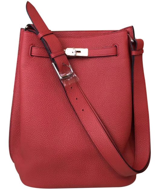 Replica Hermes So Kelly 22CM Belt Strap Turn Lock Women's Red Togo Leather Open Crossbody Bag Online