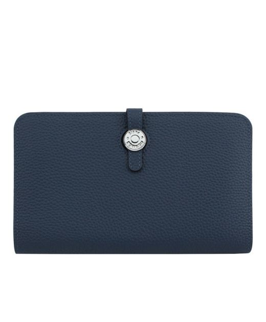 Spring Best Blue Togo Calfskin Leather Removable Small Zipper Purse Detail Dogon Combined - Replica Hermes Ladies Bi-fold Wallet