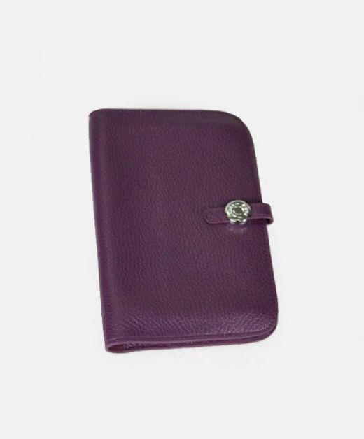 Hot Selling Dogon Combined Center Slim Strap Purple Togo Leather - Fake Hermes Women's Round Buckle Long Wallet