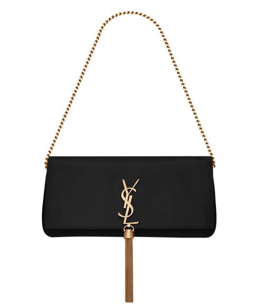 Best Quality Black Leather Gold Hardware YSL Logo Chain Tassel Detail Kate 99—Faux Saint Laurent Shoulder Bag For Ladies